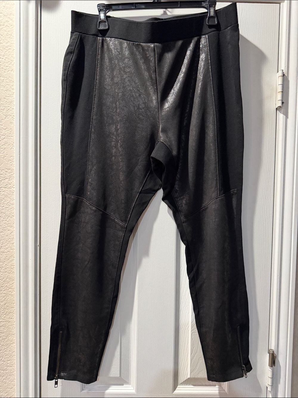 Jessica Simpson Black Faux Leather Jogger Pants